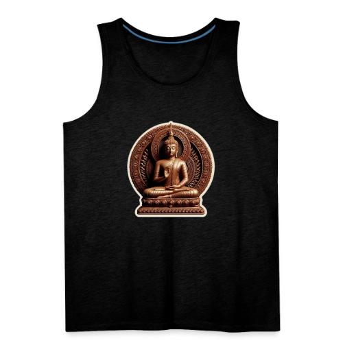 Buddha Statue in meditation and Hand Mudra - Men's Premium Tank