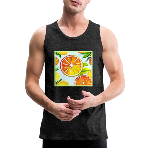 Orange Slice: Citrus Art - Men's Premium Tank