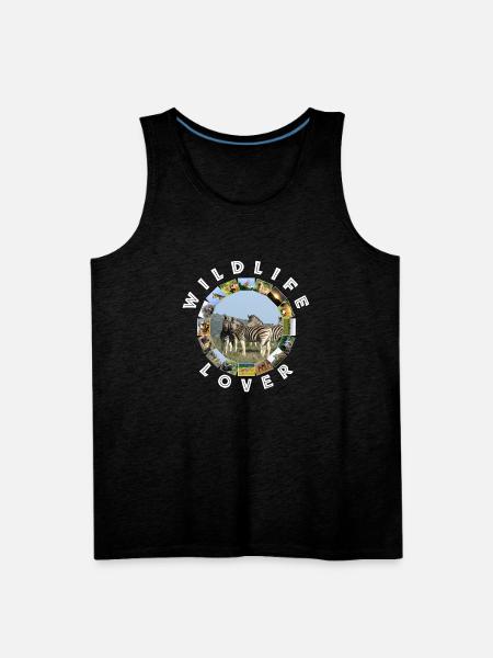 Wildlife Lover Blue Sky Zebra - Men's Premium Tank - charcoal grey