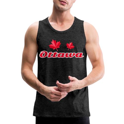 Ottawa with two red maple leaves - Men's Premium Tank