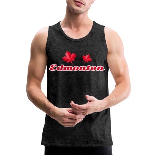 Edmonton with two red maple leaves - Men's Premium Tank