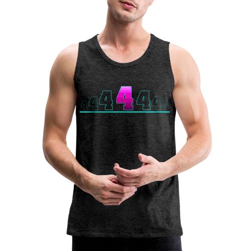 Number 4 in Magenta: Varsity Font - Men's Premium Tank