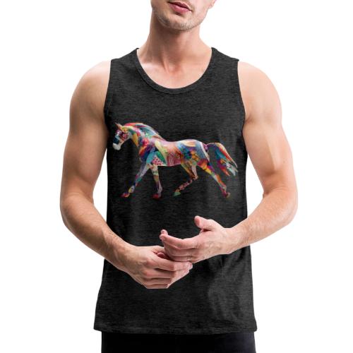 Colorful Abstract Horse Art Design - Men's Premium Tank