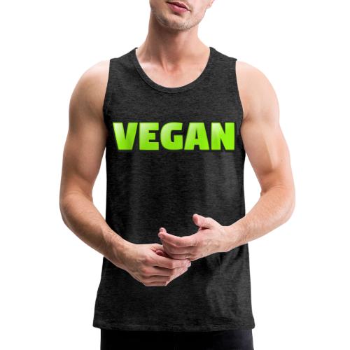 Vegan Bold Green Typography Design - Men's Premium Tank