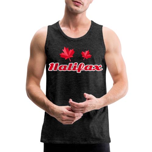 Halifax with two red maple leaves - Men's Premium Tank