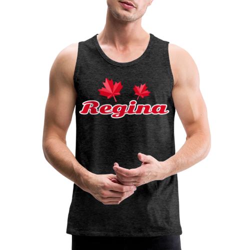 Regina with two red maple leaves - Men's Premium Tank