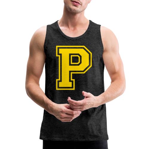 Letter P – Capital Athletic Alphabet Monogram - Men's Premium Tank
