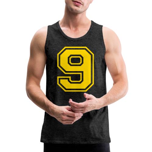 Number 9 in a classic athletic collegiate font - Men's Premium Tank