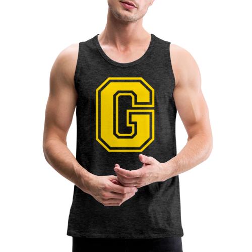 Letter G – Capital Athletic Alphabet Monogram - Men's Premium Tank