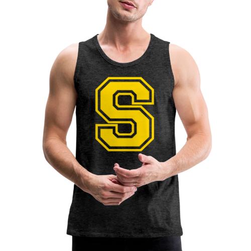 Letter S – Capital Athletic Alphabet Monogram - Men's Premium Tank