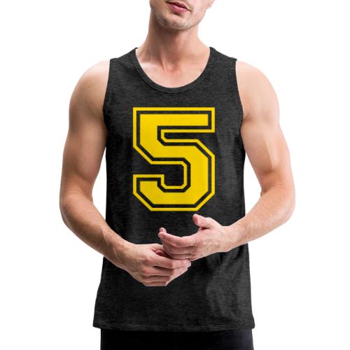 Number 5 in a classic athletic collegiate font - Men's Premium Tank