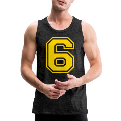Number 6 in a classic athletic collegiate font - Men's Premium Tank