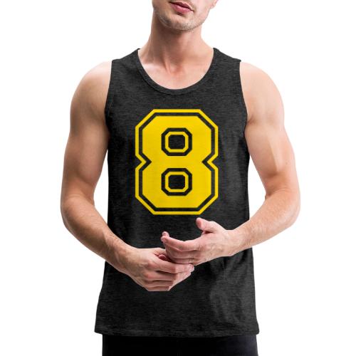 Number 8 in a classic athletic collegiate font - Men's Premium Tank