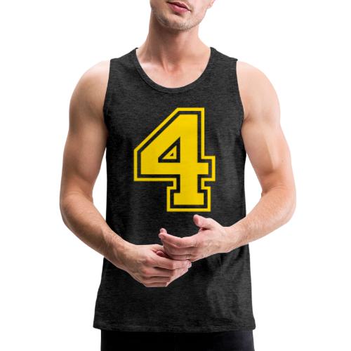 Number 4 in a classic athletic collegiate font - Men's Premium Tank