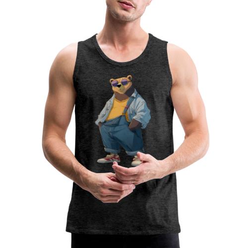 Fashion Streetwear Bear Cartoon Art - Men's Premium Tank
