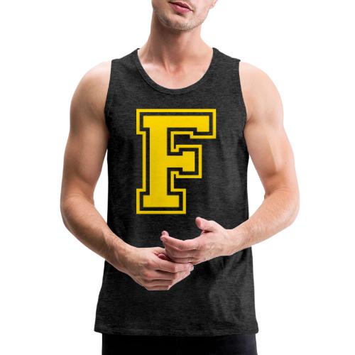 Letter F – Capital Athletic Alphabet Monogram - Men's Premium Tank