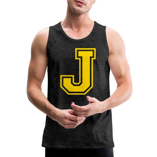 Letter J – Capital Athletic Alphabet Monogram - Men's Premium Tank