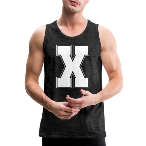 White Letter X – Varsity Alphabet Monogram - Men's Premium Tank