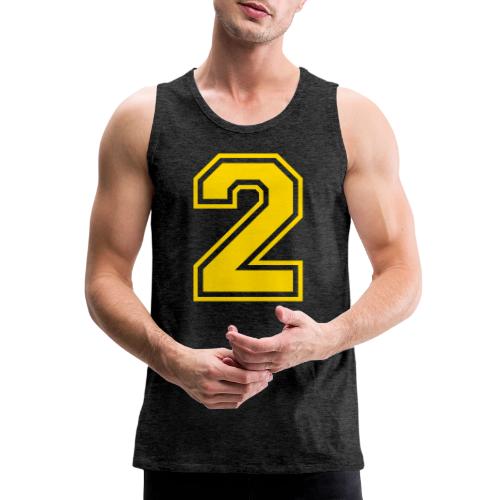 Number 2 in a classic athletic collegiate font - Men's Premium Tank
