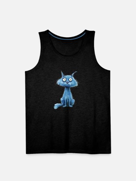 Funny Cat - Men's Premium Tank - charcoal grey