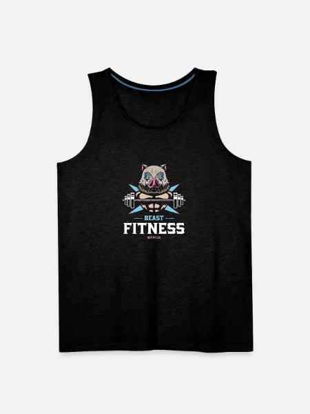 Crunch Time Fitted - Men's Premium Tank - charcoal grey