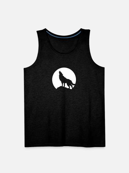 Howling Wolf - Men's Premium Tank - charcoal grey