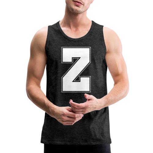 White Letter Z – Varsity Alphabet Monogram - Men's Premium Tank