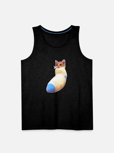 sadcat sock meme funny - Men's Premium Tank - charcoal grey