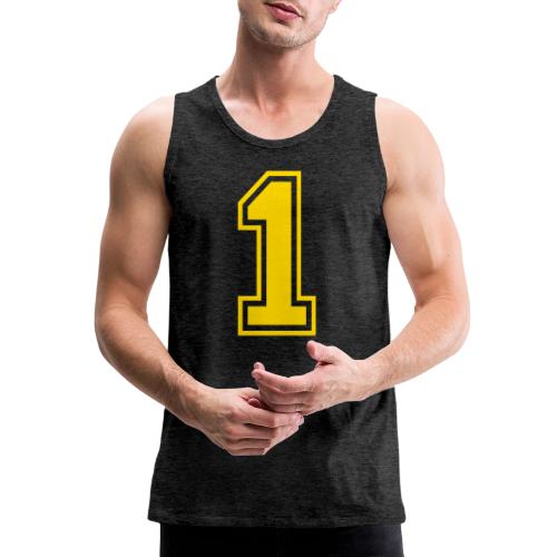 Number 1 in a classic athletic collegiate font - Men's Premium Tank