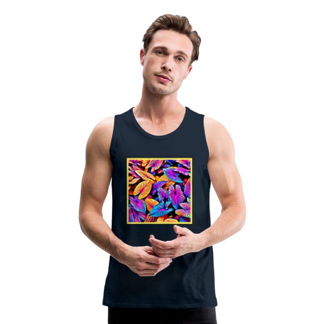 Captivating Neon Elegance Leaf Pattern