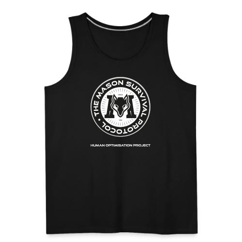 MasonSurvival Protocol White Text - Men's Premium Tank