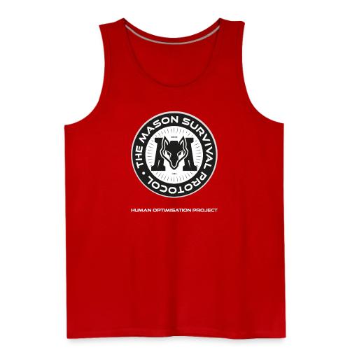 MasonSurvival Protocol White Text - Men's Premium Tank