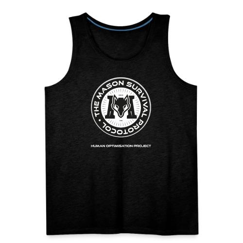 MasonSurvival Protocol White Text - Men's Premium Tank