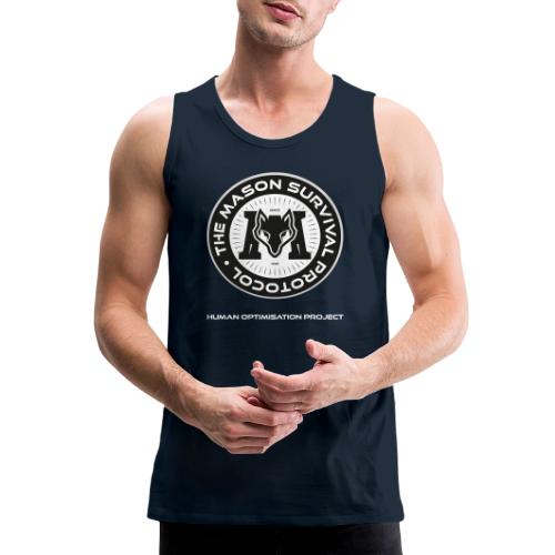 MasonSurvival Protocol White Text - Men's Premium Tank