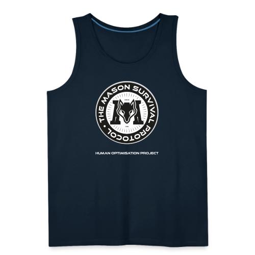 MasonSurvival Protocol White Text - Men's Premium Tank