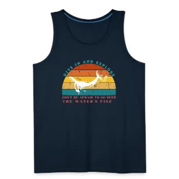 Explore Deep Waters: Fearless Sunset Dive - Men's Premium Tank - deep navy - Front
