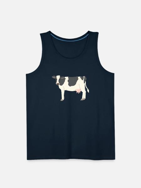 Black And White Cow - Men's Premium Tank - deep navy