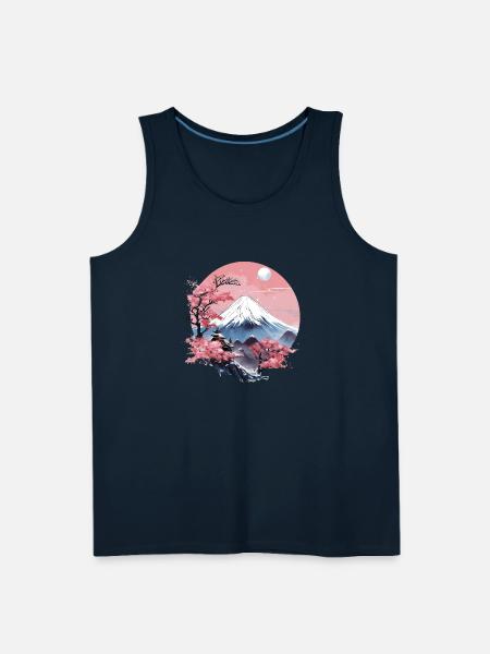 Mount Fuji Sakura - Men's Premium Tank - deep navy