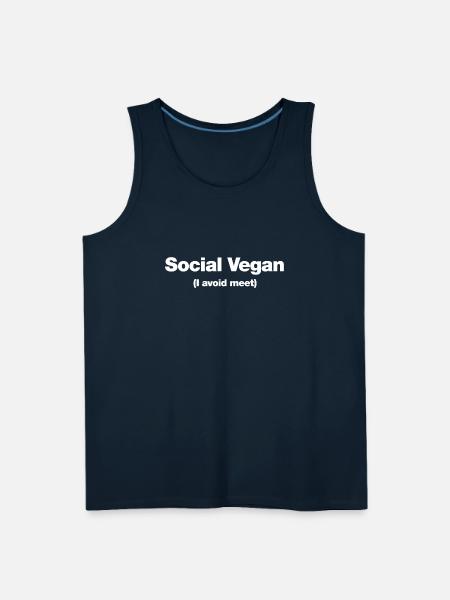 Social Vegan - Men's Premium Tank - deep navy