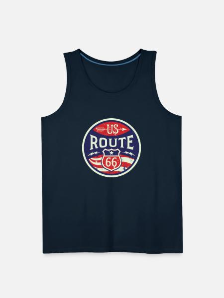 US route - Men's Premium Tank - deep navy