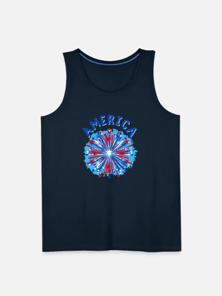 AMERICA /USA T-SHIRT - Men's Premium Tank - deep navy