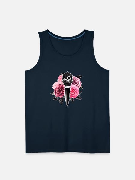 Roses and Skull Dagger - Men's Premium Tank - deep navy