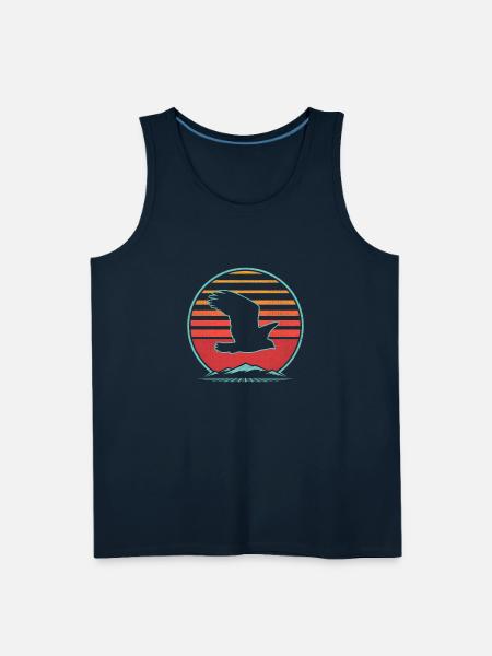 Kestrel Bird 80S Style Birding - Men's Premium Tank - deep navy