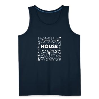 I Love House Music Dance Music - Men's Premium Tank - deep navy - Front