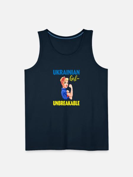 Ukrainian Girl Unbreakable - Men's Premium Tank - deep navy