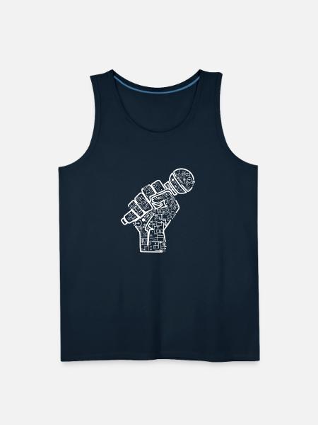 Hand With Microphone Electrics Illustration - Men's Premium Tank - deep navy