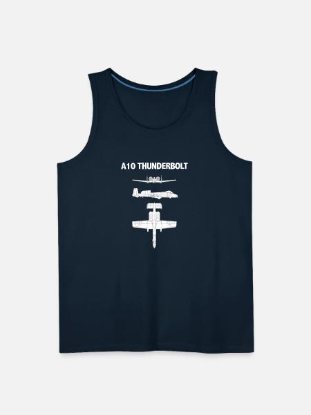 A10 Thunderbolt Blueprint Art - Men's Premium Tank - deep navy