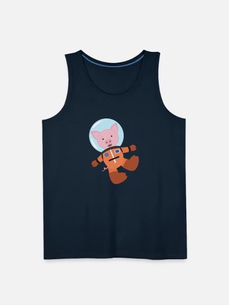 Pig In Space Suit - Men's Premium Tank - deep navy