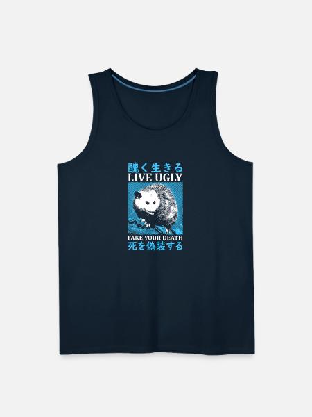 Live Ugly Japanese Opossum - Men's Premium Tank - deep navy
