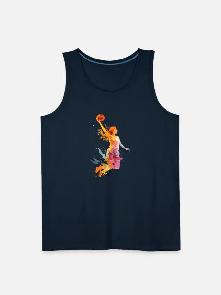 Basketball Girl Women Girls - Men's Premium Tank - deep navy